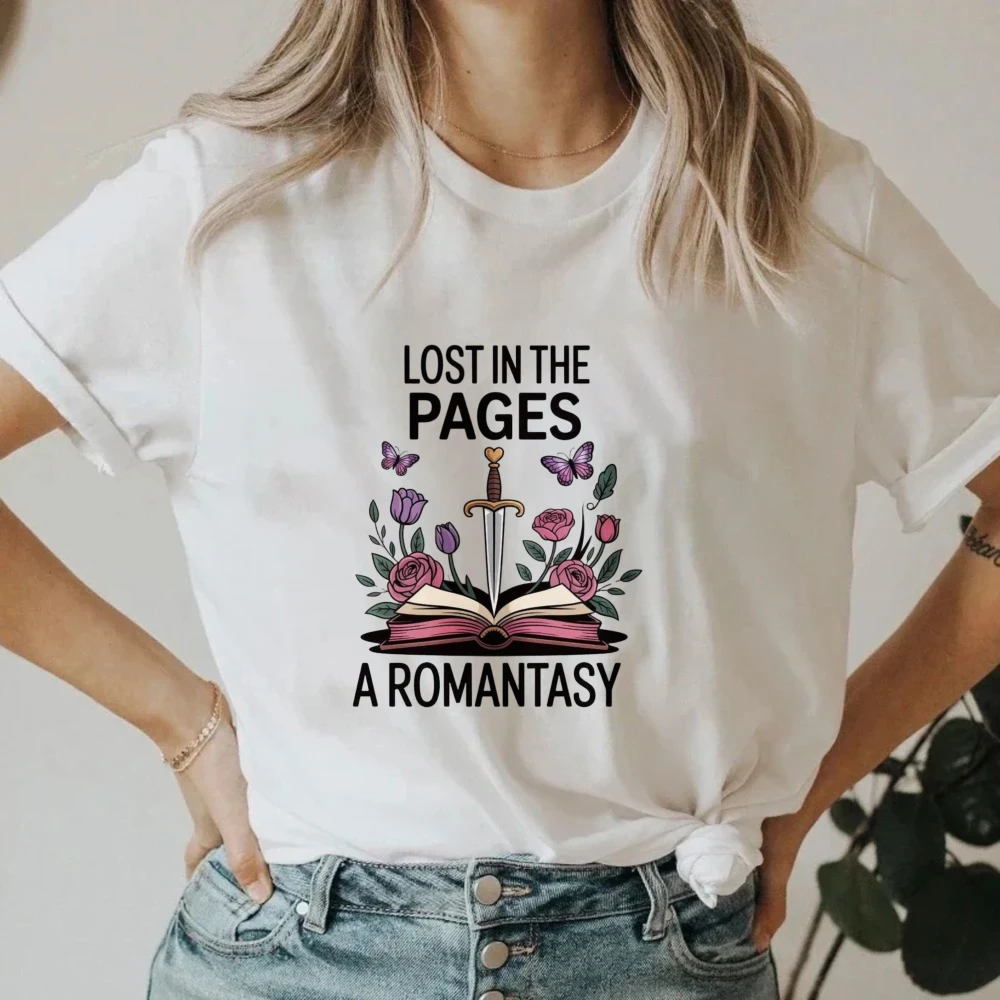 تي شيرت نسائي على شكل زهرة كتاب توب صيفي هاراجوكو بأكمام قصيرة للجنسين نمط قميص كبير #6