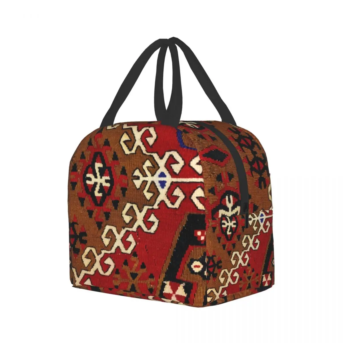 Vintage Kilim Navajo Weave Persian Insulated Lunch Bags for Women Bohemian Turkish Tribal Ethnic Thermal Cooler Food Lunch Box