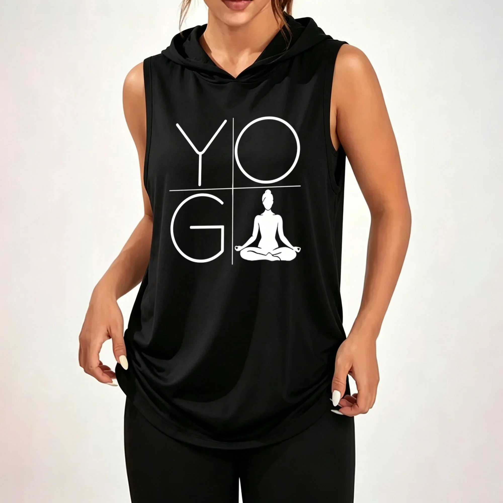 Men's & Women's Loose Sleeveless Hoodie – Minimalist Style – Casual Plus-Size Athletic Top Featuring 