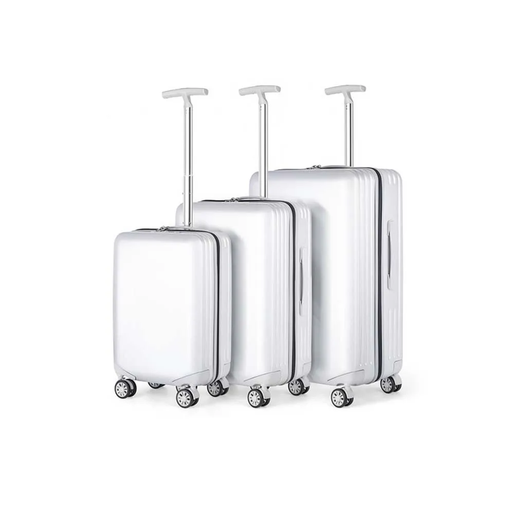 Conjunto de bagagem de material abs + pc, 3 peças, mala de viagem softside com rodas giratórias, 20 + 24 + 28 polegadas, conjunto leve de valise