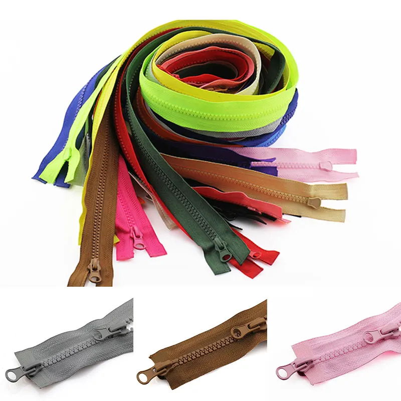 5# Resin Zipper Double Slider Open End Long Zip DIY Jacket Clothes Garment Colorful Zipper Crafts Sewing Tailor Kit 80cm 90cm