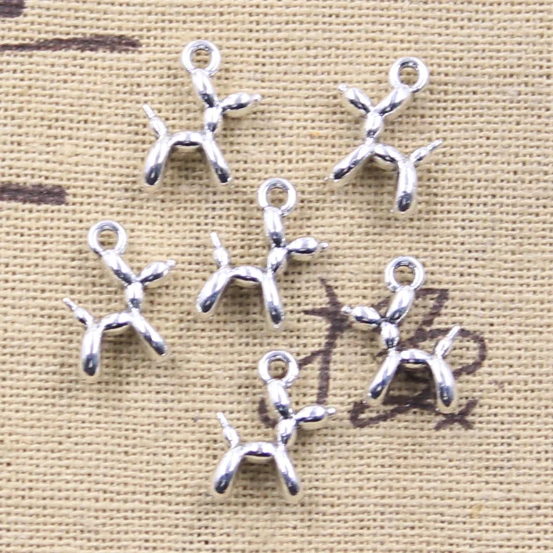 30pcs Charms Balloon Dog 13x12x4mm Antique Silver Color Pendants DIY Crafts Making Findings Handmade Tibetan Jewelry