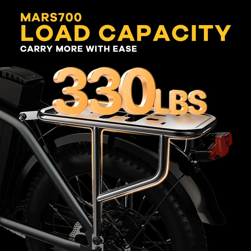 Cybervelo 1000W Electric Bike for Adults 48V 20.8Ah Large Removable Battery Foldable 20 Inch Fat Tire Urban Commuting Mars700 image 10
