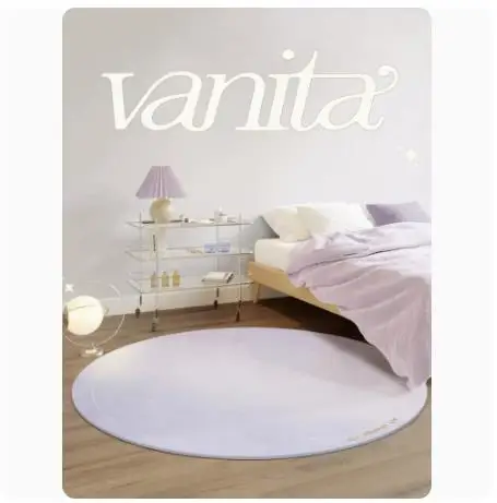 

Modern Rround Solid Color Carpet, Non-Slip Floor Mat, Pink Gradient, Living Room and Bedroom Chair