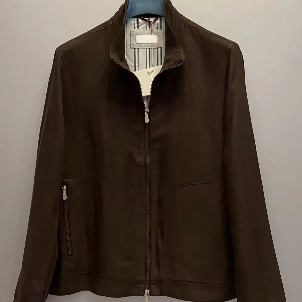 سترة تنفيذي كاجوال من الكتان بياقة واقفة إيطالية من BC