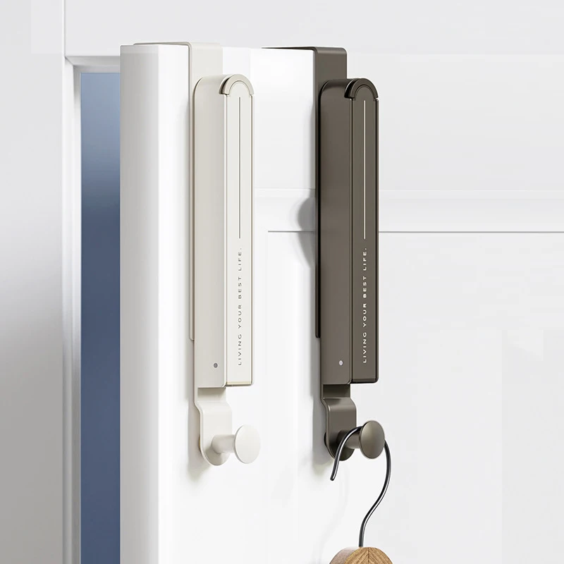 1 PC พับ Wall Hook แบบพกพา Drying Rack ซ่อน Robe ผ้าเช็ดตัว Coat Hook ประตูกลับตะขอขยาย Sticky ผ้าเช็ดตัวแขวน Space Save