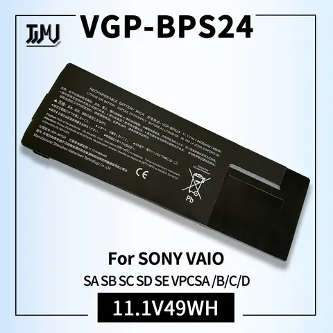 VGP-BPS24 BPL24 BPSC24 Bateria do laptopa 4400MAH Zamiennik do notebooka SONY Vaio SA SB SC SD VPCSA VPCSD OEM Factory 11.1V 49WH