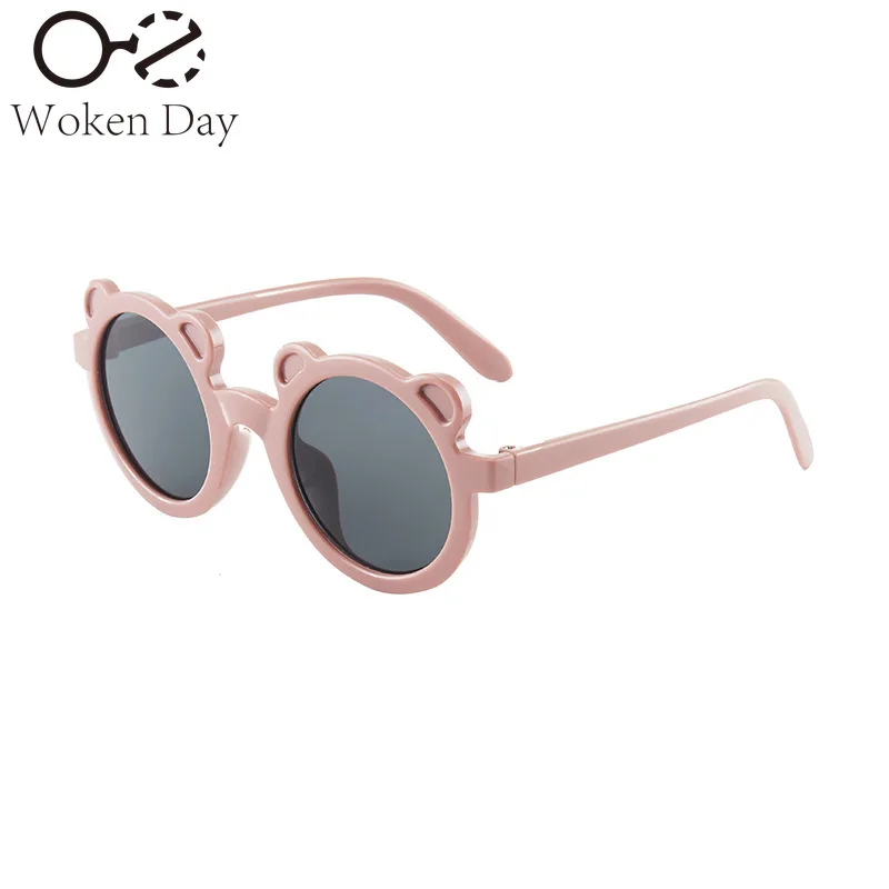 Girls Boys Cute Bear Cartoon Sunglasses UV400 Children Retro Round Frame Sunglasses Outdoor Eyewear Baby Shade Glasses