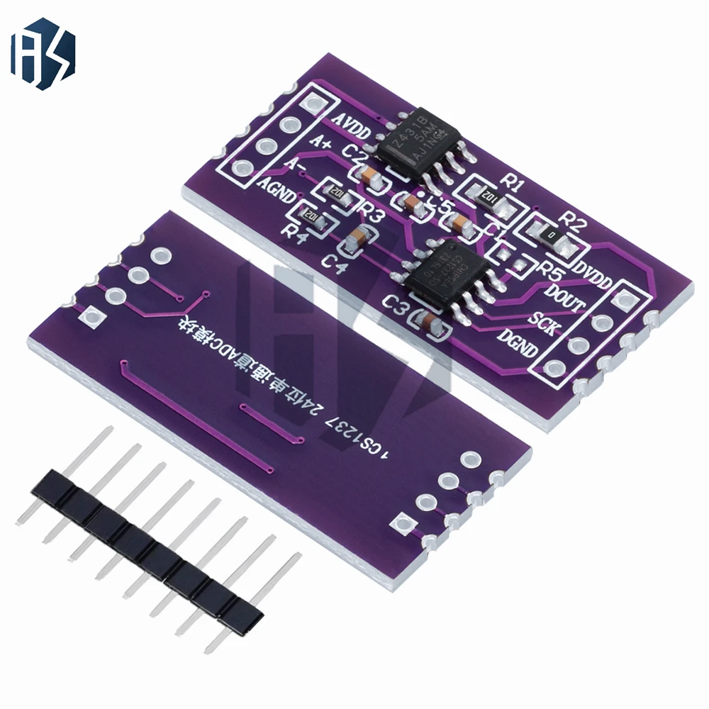 CS1237 24-Bit-ADC-Modul Onboard TL431 Externer Referenzchip Einkanal-Wägeerkennung 24bit CS1238 Zweikanal