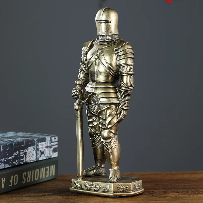1pc Order of Knights Creative Figures Statue Desk DecorationHeavy Armored Knight CharactersResins Sculpture Room Aesthetic Decor