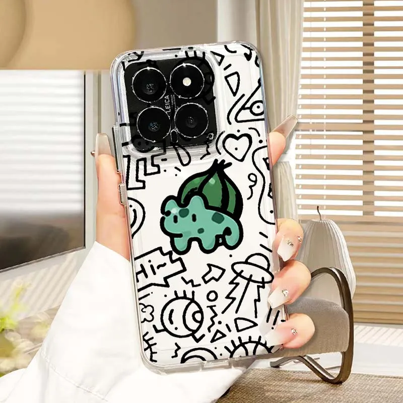 

P-Pokemon Cartoon Popular For Xiaomi 14T 13T 13 12T 12 12S 11T 11 11i 10 10T Ultra Pro Lite Translucent Phone Case