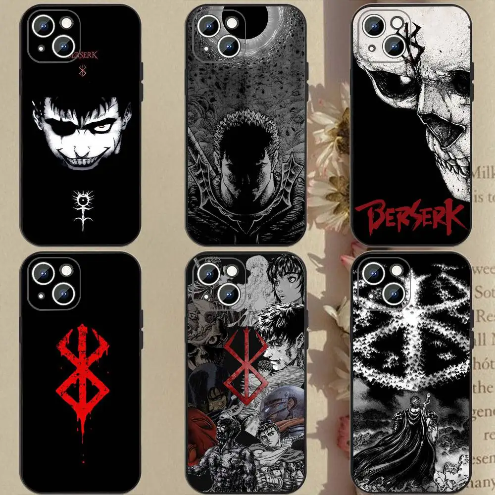 Funda de Silicona Suave con Diseño de Anime Japonés Berserk Guts para iPhone 17 16 15 14 13 12 11 Plus Pro Max Air