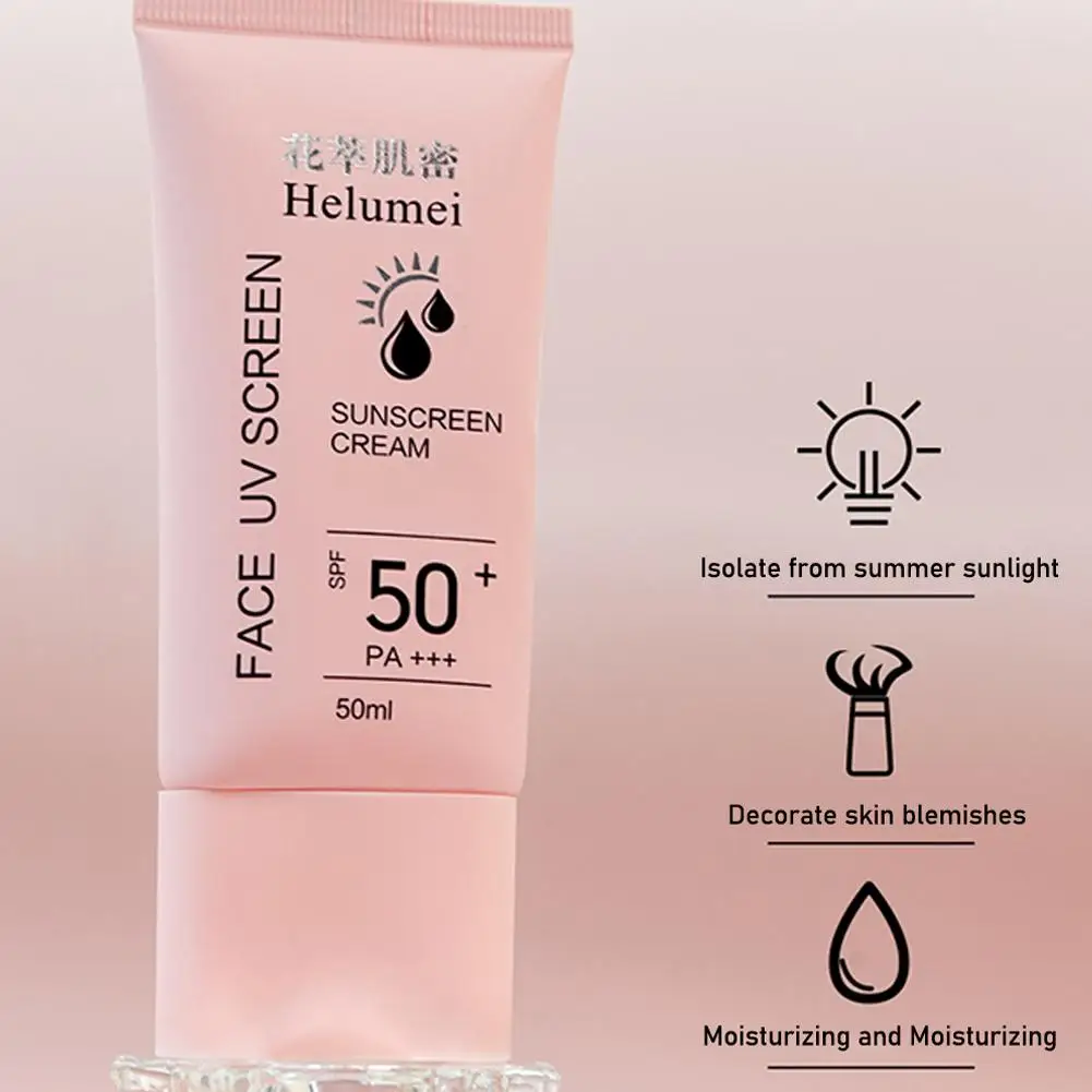 Flower Whitening Sun Block SPF50+++ Refreshing Moisturizing No Fake White Shield UV Protection Sunscreen Facial Skin Care