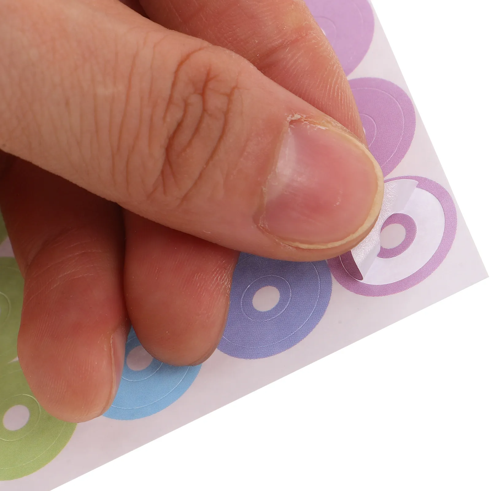 24Sheets Hole Punch Reinforcement Stickers 68x11.6mm Adhesive Decals for Loose-Leaf Paper Binder Pages Student Notebook File