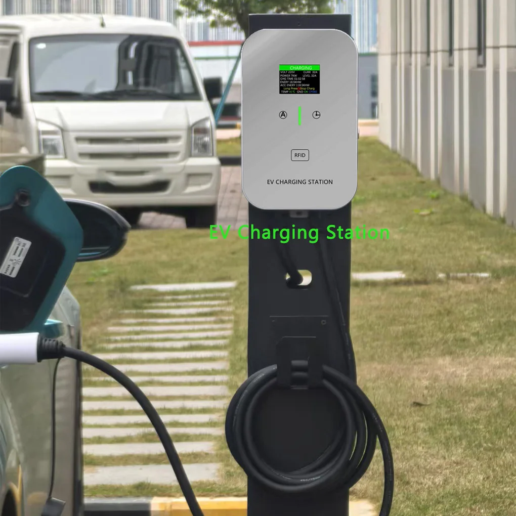 

1Phase Type2 Electric Vehicle Charger 5M 7KW 32A Charging Station Electric Car Color Screen EV Charging Station With 5M Cable
