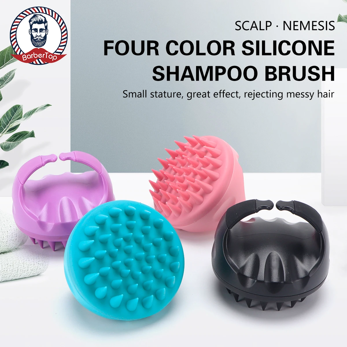 

Barbershop Silicone Shampoo Head Brush Scalp Massage Comb Hair Washing Comb Massage Brush Bath Shower Brush Styling Tool