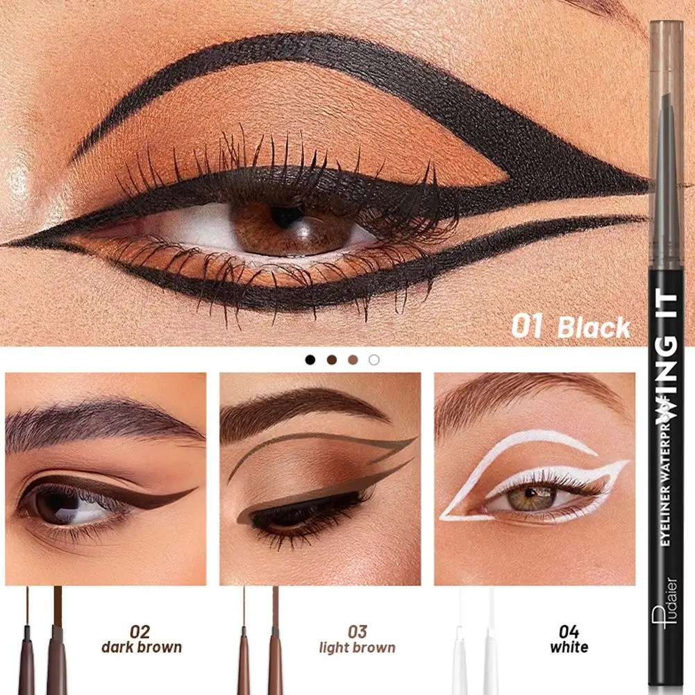 Black Liquid Eyeliner Waterproof Long Lasting Eye Liner Cosmetic Not Bloom Natural Pencil Tools Drying Liquid Pen Eyeliner G8X0