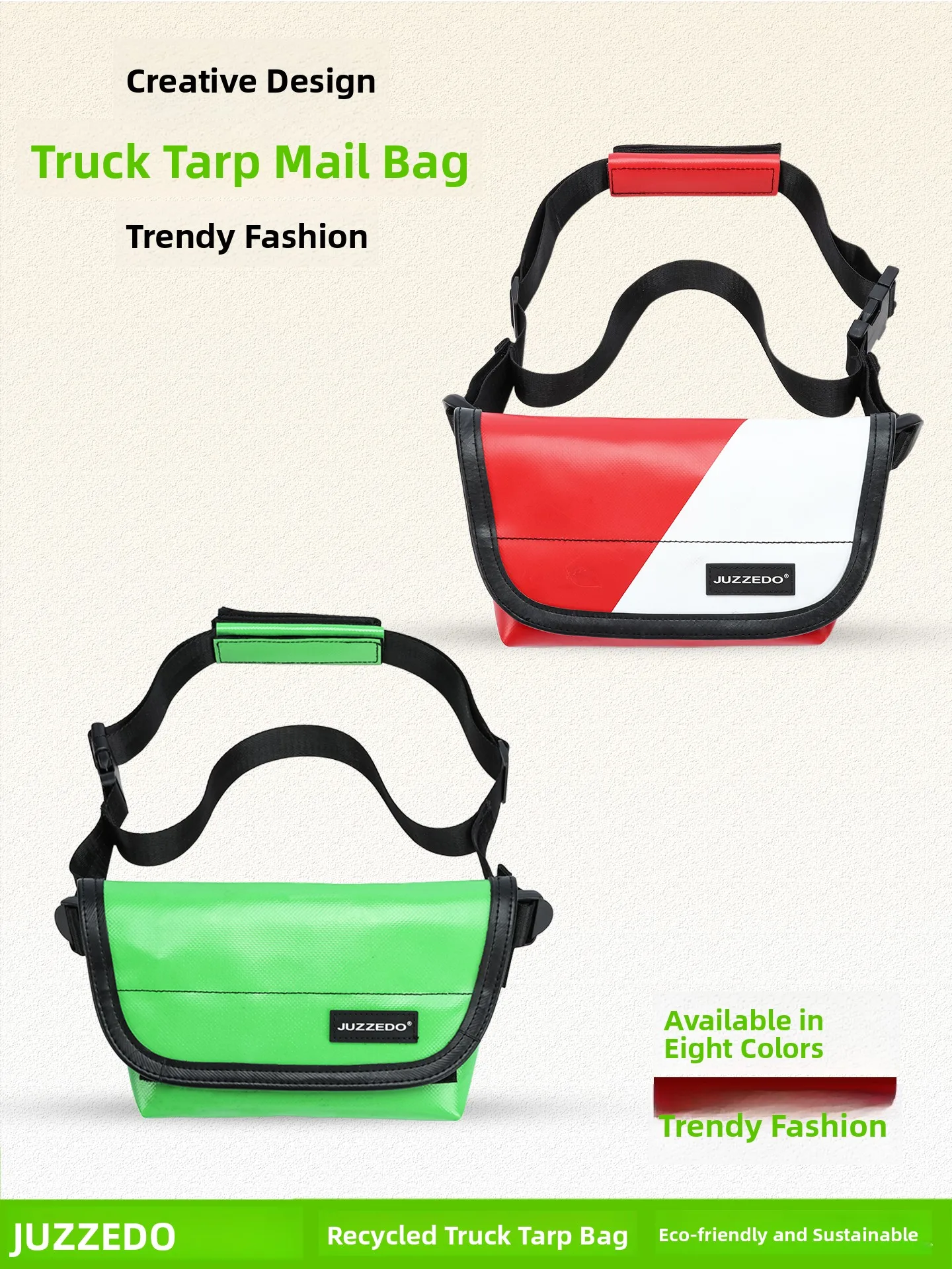 

JUZZEDO Casual Canvas Crossbody Bag Single oulder Tru Postal Bag Eco-friendly Leisure Waist Bag ex Envelope ape