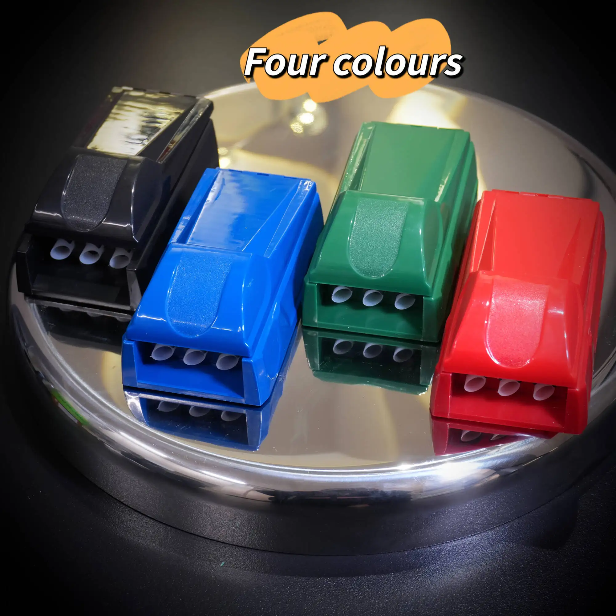 1 بكرة سجائر يدوية شديدة التحمل مع 3 حشوات أنبوبية لا تحتاج إلى كهرباء، تصميم مدمج محمول أحمر، مناسب للسفر،