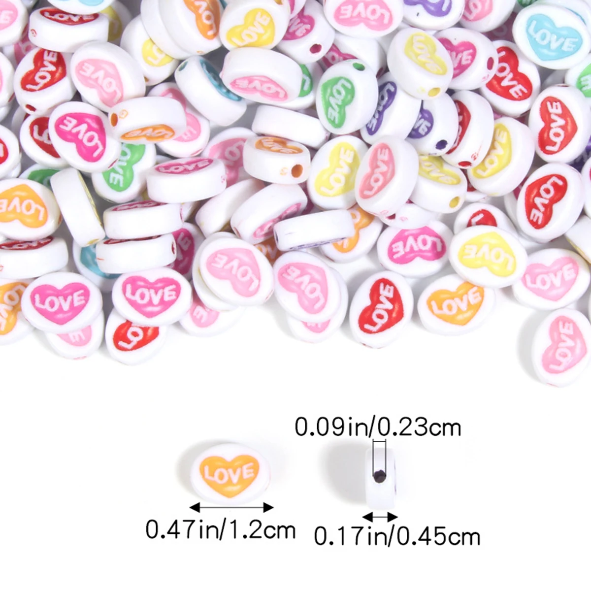 150pcs 12mm Peach Heart Style Beads For DIY Making Couple Handicrafts Small Business Supplies Ornament