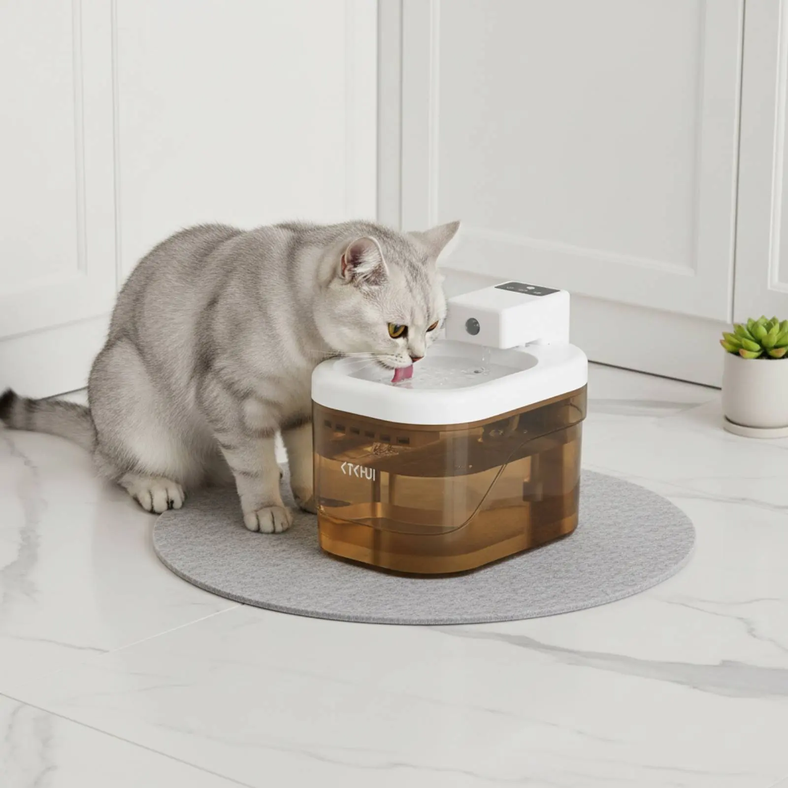 Pet Water Fountain - Wireless Pet Water Fountain Ultra-Quiet Cordless