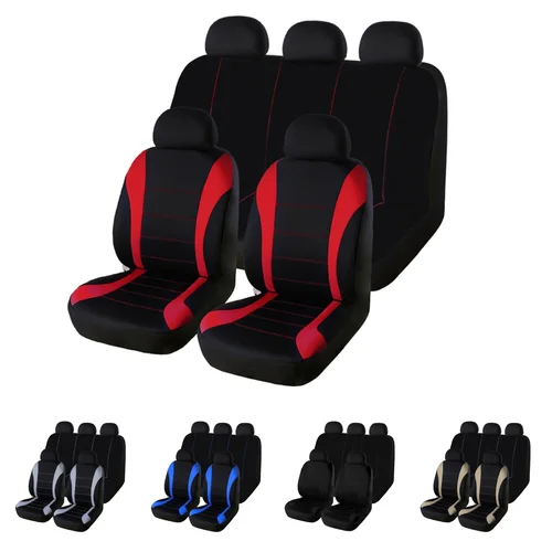 Juego completo de fundas universales para asientos de coche, para coche, camión, SUV, furgoneta, Protector delantero y trasero de poliéster