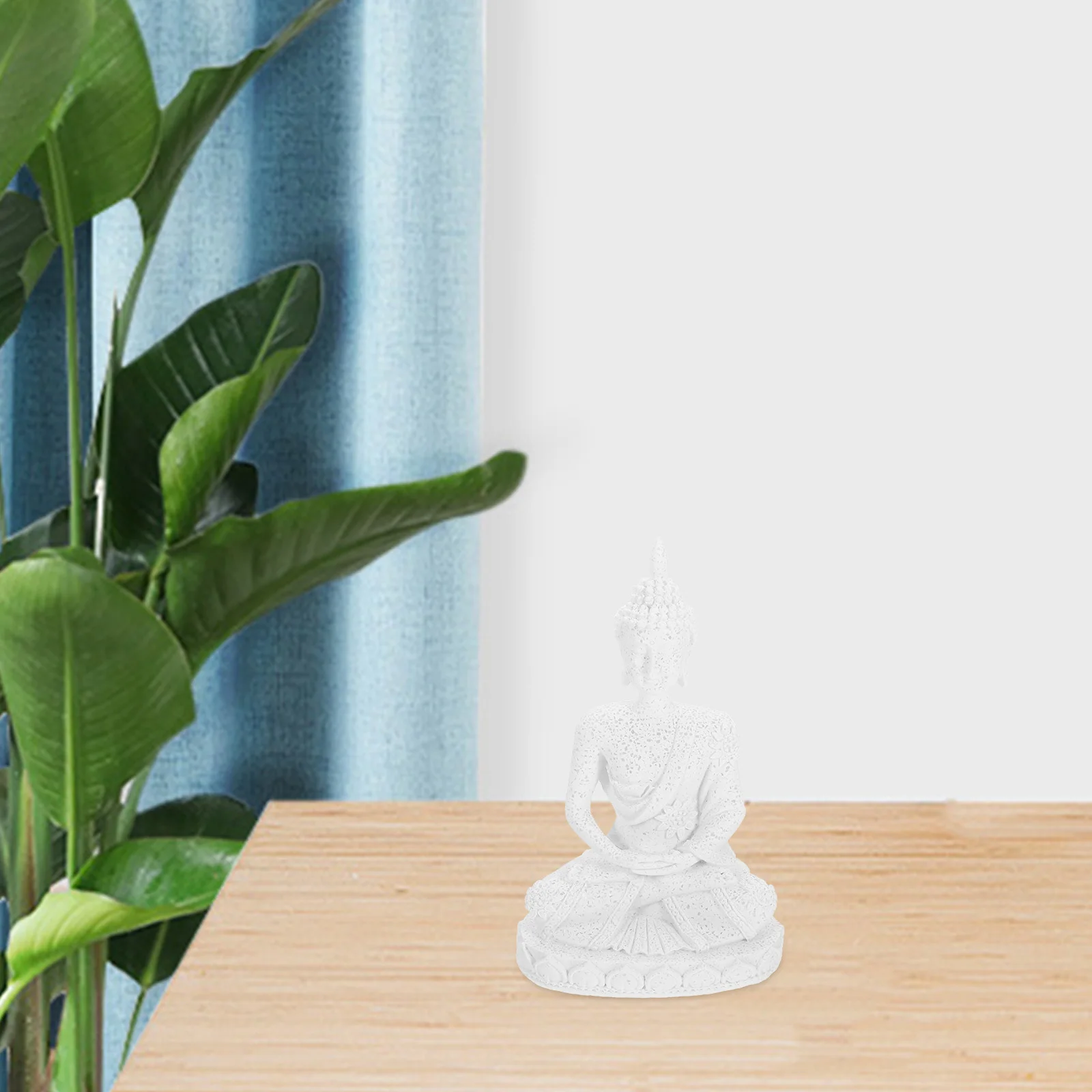 

Resin Desktop Buddha Statue Retro Meditation Sculpture for Home Decoration Office Zen Good Luck Statue