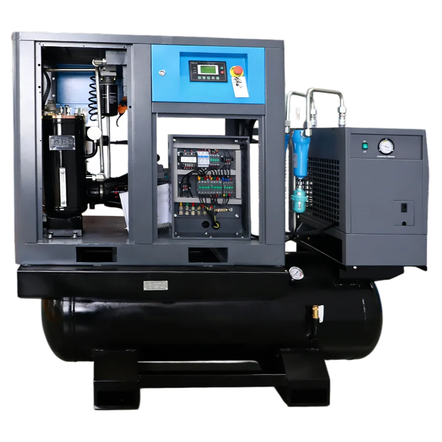 ZAKF Stationary Three Phase Screw Air Compressor 7.5hp 5.5kW 380V 0.5cbm/min Air Capacity Air Cooled Engine Bearing