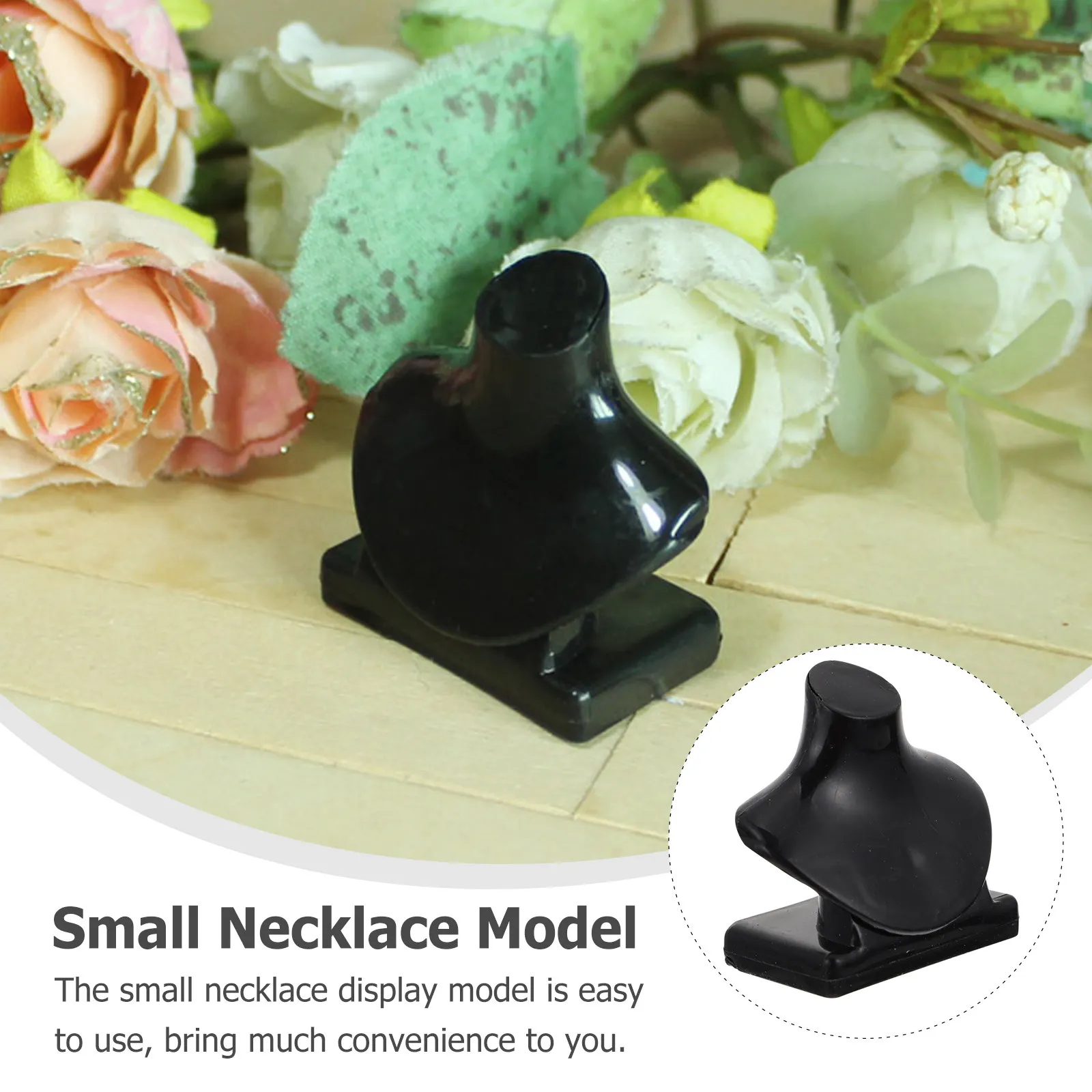 20Pcs Mini Black Necklace Display Stand Simple Beautiful Tiny Necklace Support for Jewelry Presentation Play House Accessory