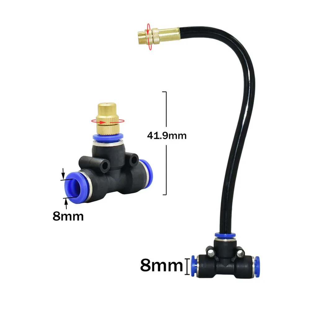 Outdoor Misting Cooling System Nozzles Terrace Flower Pot Mist Sprinkler Straight Push Lock Joint Tee Connector