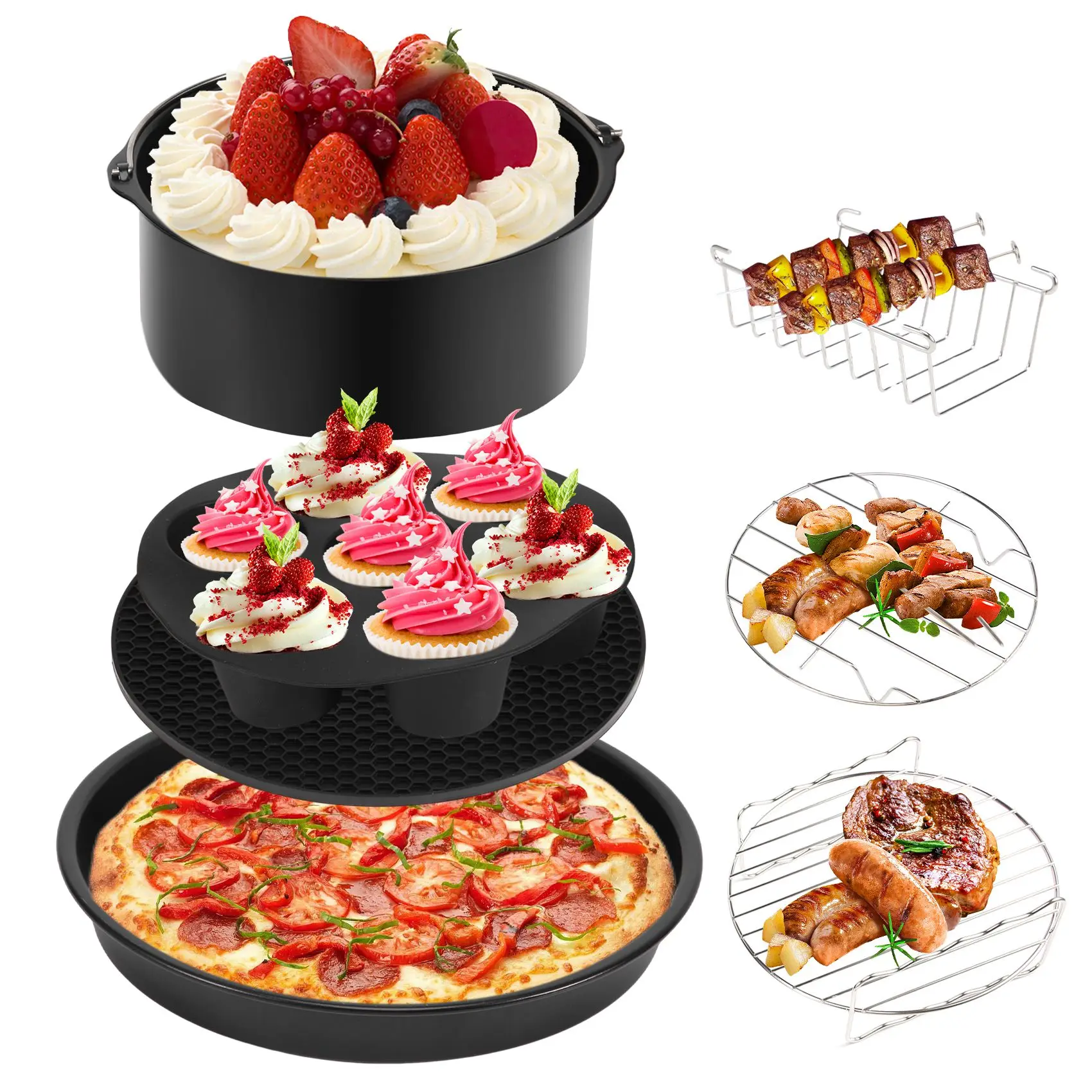 CLIM 7-набор скороварки, пароварки и фритюрницы, аксессуары для выпечки, совместимые с Foodi 5 и 6,5 и 8 Qt OP101, OP301, OP302