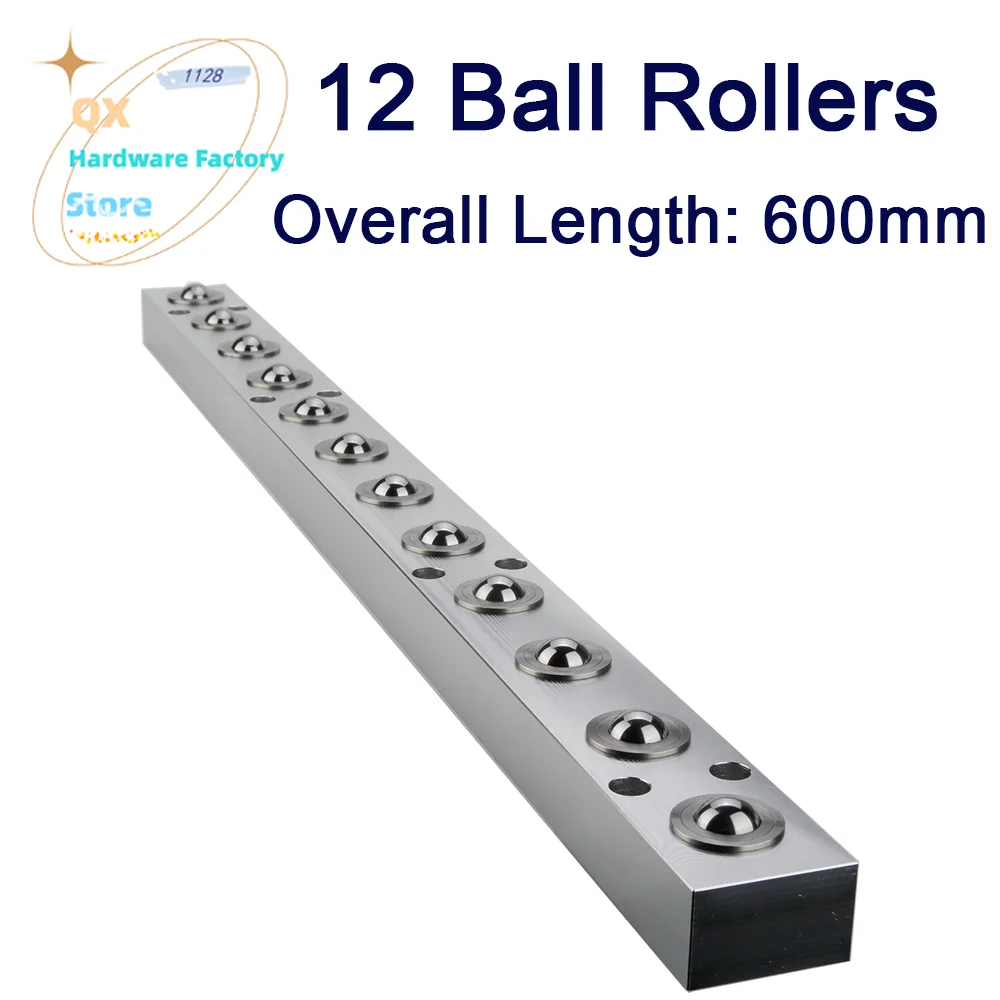 QX332 Overall Length:600mm Factory Sale Press Fit Conveyor Roller Stainless Steel Universal Ball Rollers Aluminum Frame Assembly