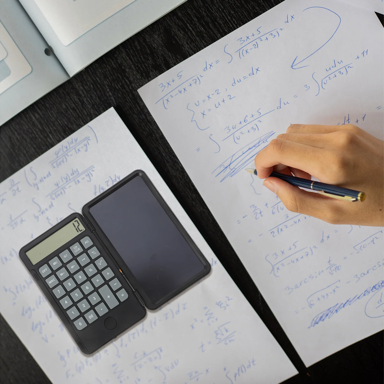1 Juego de calculadora de tablero de escritura a mano, pantalla grande, multifuncional, práctica para estudiantes, trabajadores de oficina