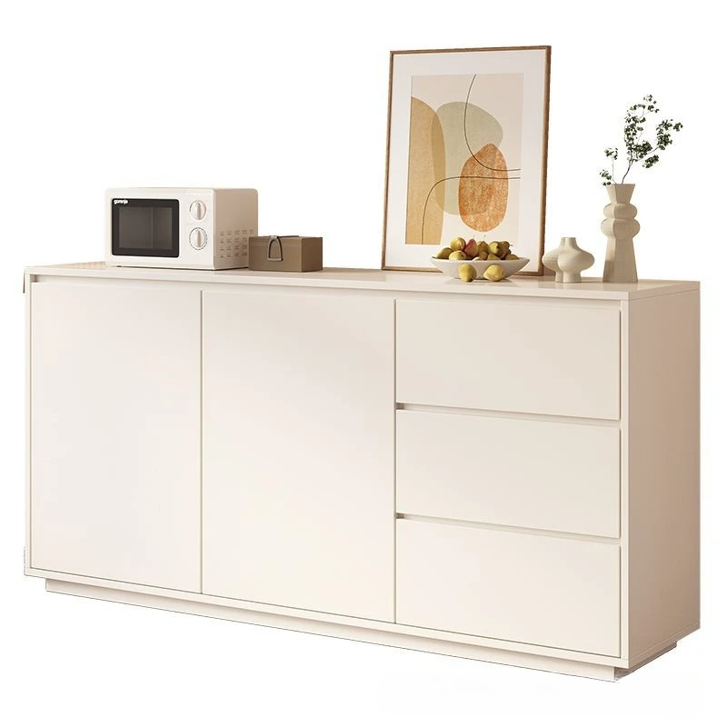 

Premium Solid wood white dining side cabinet household living room locker multi-functional tea cabinet