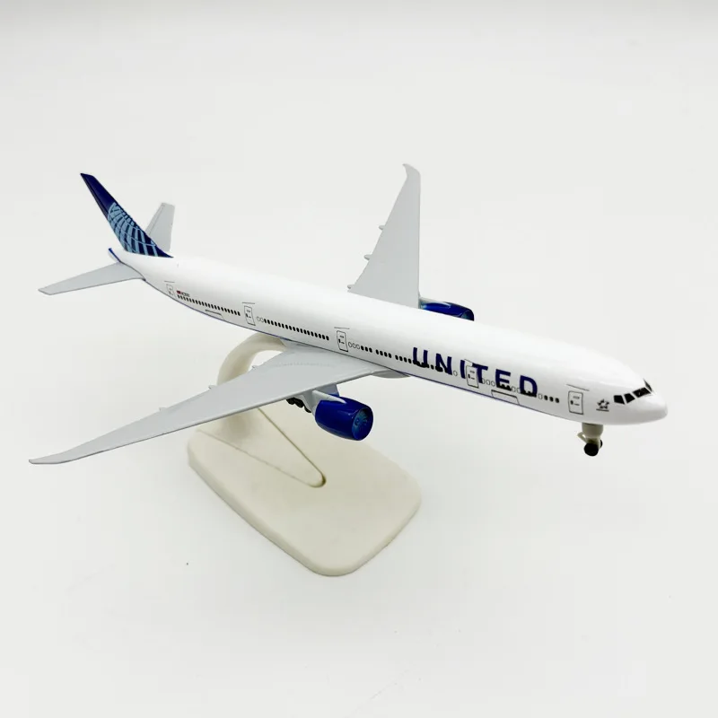 Avions jouets 20CM 777 B777 United Airlines, modèle d'avion en alliage métallique avec train d'atterrissage pour enfants, réplique collectée