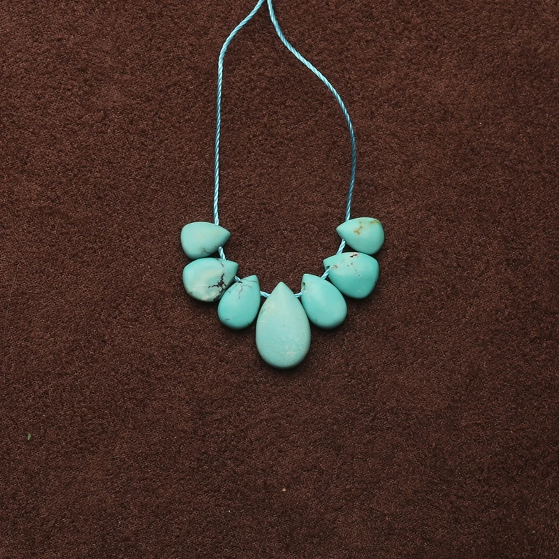 

7PCS Turquoise Natural Stone Pendant Beads Fashion Jewelry Making Accessories for Women Gemstone Beads 13x8xmm 1.8g