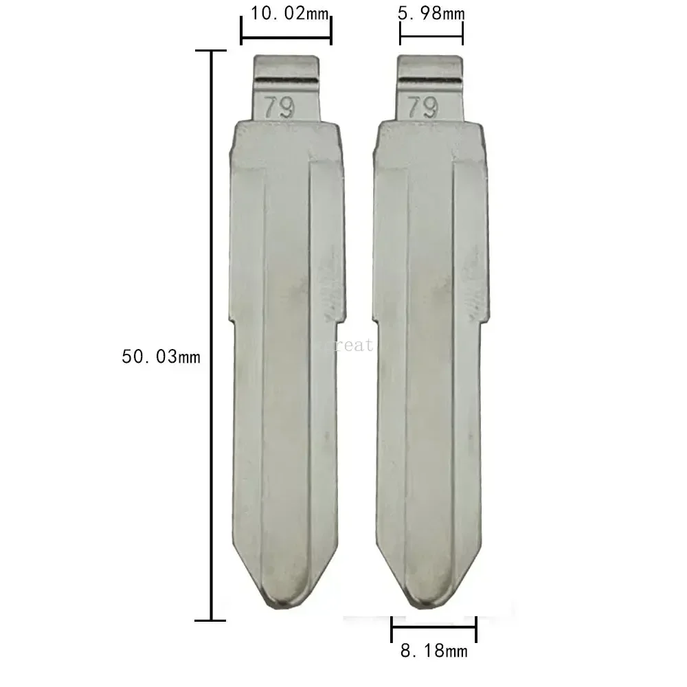 شفرة مفتاح سيارة معدنية قابلة للطي ، فارغة غير مقطوعة ، XMZ جديدة ، WuLing ، Hongguang ، عالمي ، KD عن بعد ، NO.79 ، 79 # ، 10
