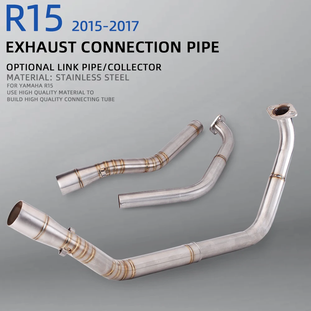 Slip-On For YAMAHA YZF-R15 YZF R15 V3 R125 MT15 MT-15 2017 - 2023 Motorcycle Exhaust Escape Moto Muffler Front Middle Link Pipe
