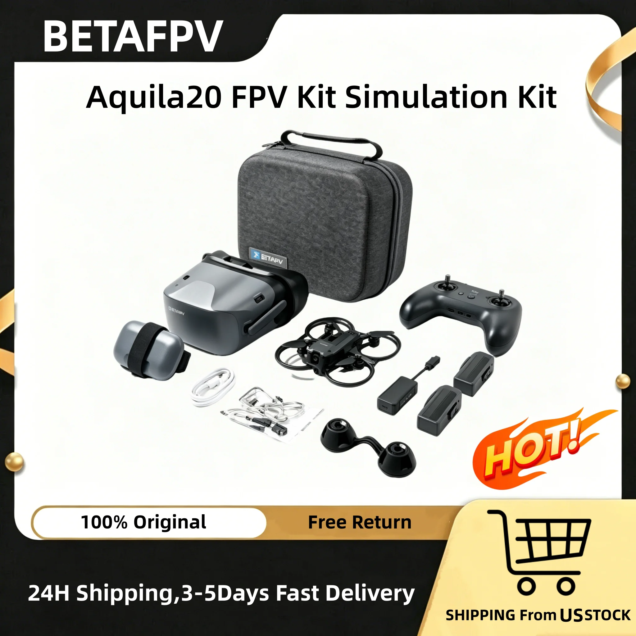 BETAFPV Aquila20 FPV Kit FPV Drone 4k Professional Simulation Kit ELRS 2.4G Receiver+Battery Mini Drone Drones con cámara HD High Definition