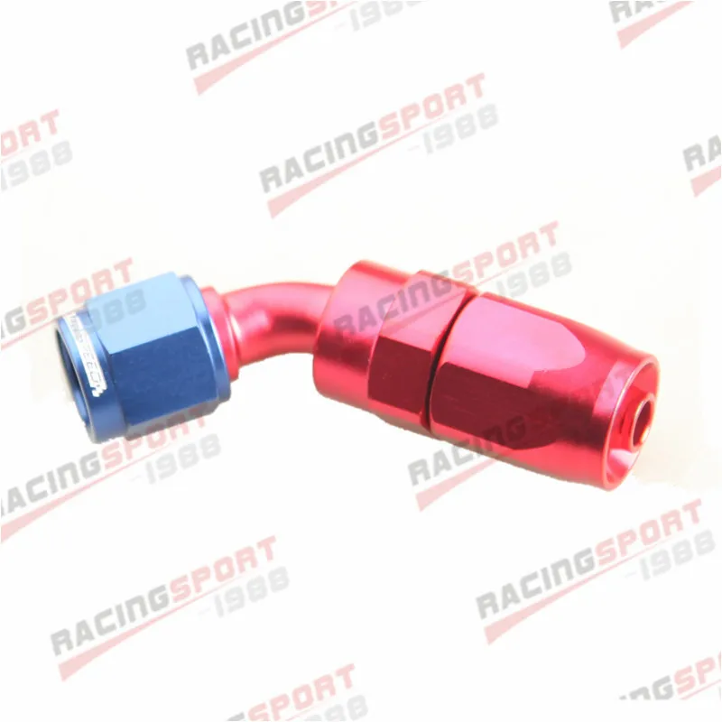 

8AN AN8 Aluminum 45 Degree Swivel Oil Hose End Fitting Adapter Red/Blue