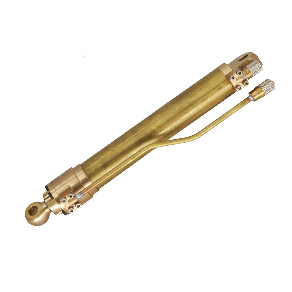 OD 18mm Hydraulic Brass Oil Cylinder With Flange Joint Copper Pipe 50/70/85/95/110/120/130/140MM Stroke For 1/12 RC Excavator