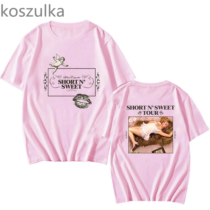 Sabrina Carpenter krótkie n' słodkie t-shirty damskie letnie Tshirt damskie y2k odzież czysta bawełna Harajuku moda casualowe w stylu Streetwear