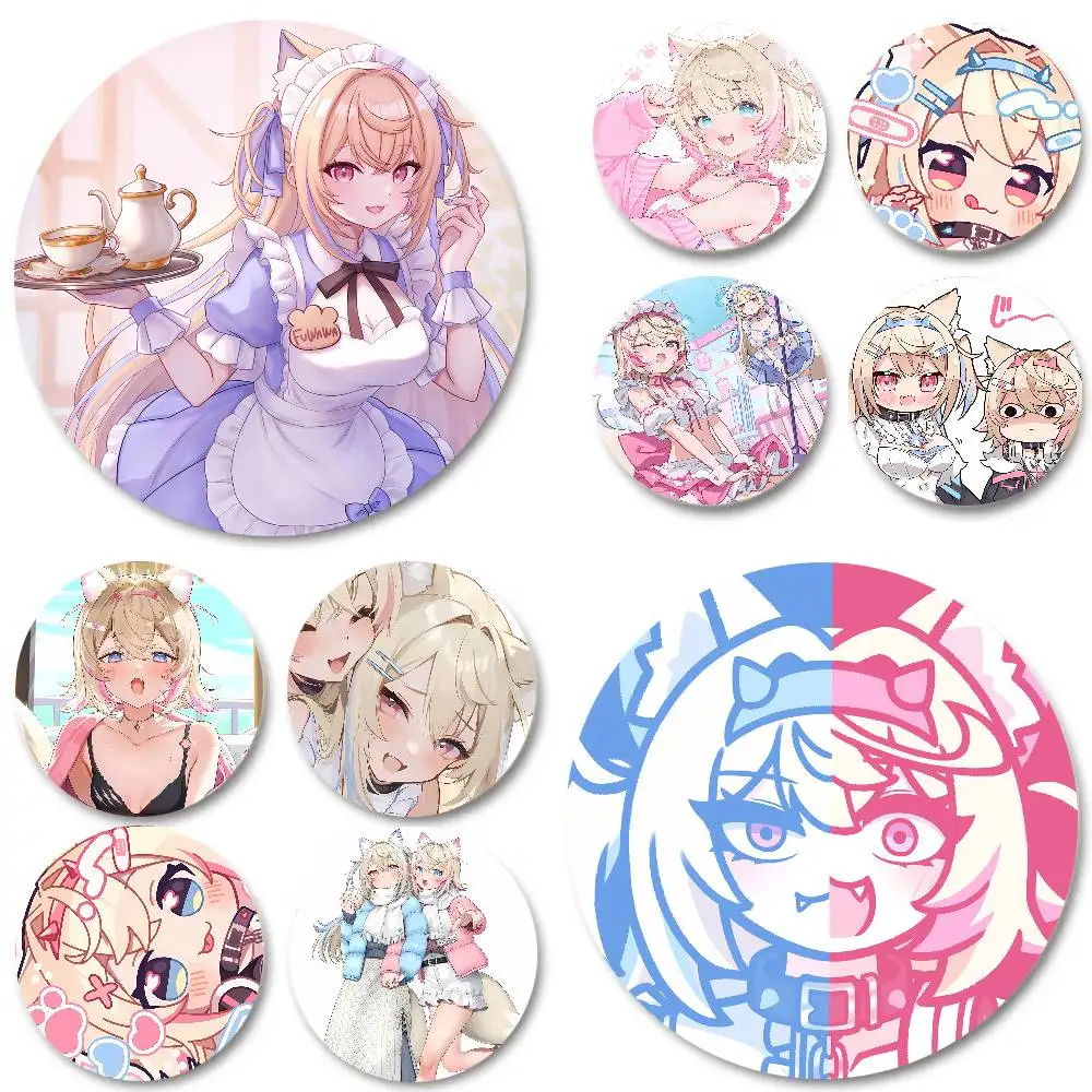 

Hot Cute Kawaii Fashion New Top Cute FUWAMOCO Badge Metal Brooch for Bag Clothes Hat Decor Cosplay Accessories Gifts
