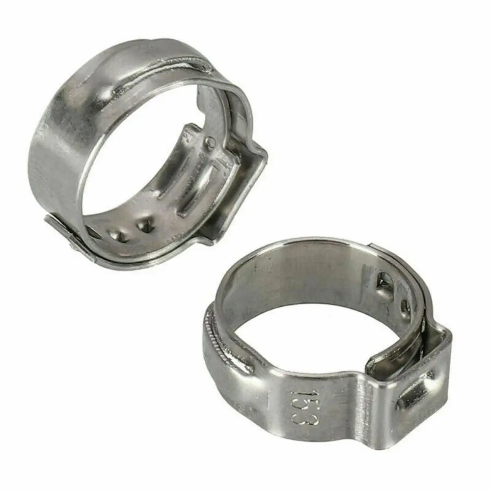 10Pcs 5.3-31mm Hose Clamp Single Ear Stepless Assortment Kit Pipe Clip Fixed 304 Stainless Steel Pipe Hoop Fuel Tube Water Pipe