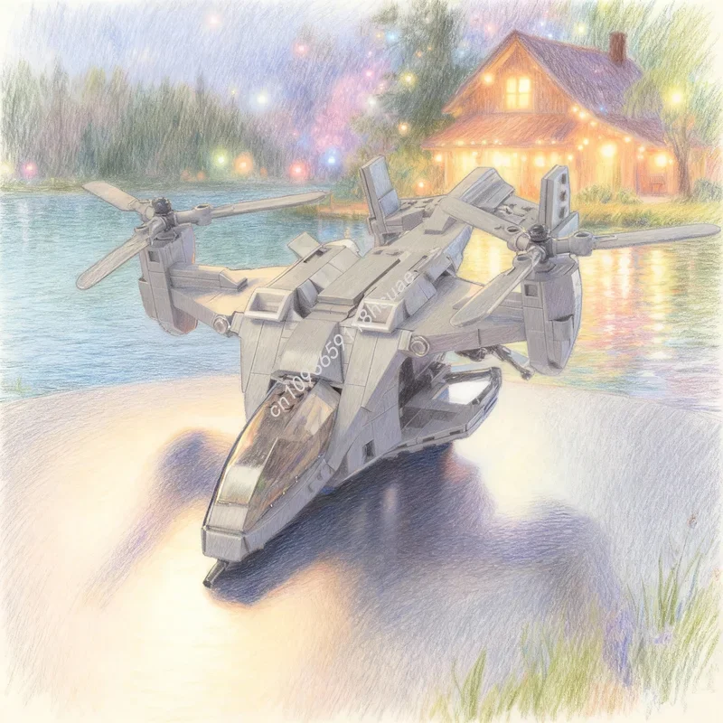 542 Piezas MOC UH Falcon Halo Reach, Bloques de Construcción de Modelos, Regalos de Navidad, Juguetes de Arquitectura, Ensamblaje Creativo Educativo, Regalo de Cumpleaños