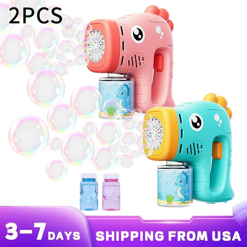 KNYYSECQ Bring 2 bottles 50ml bubble water 2pcs Haima children handheld fully automatic bubble outdoor parent-child bubble toy