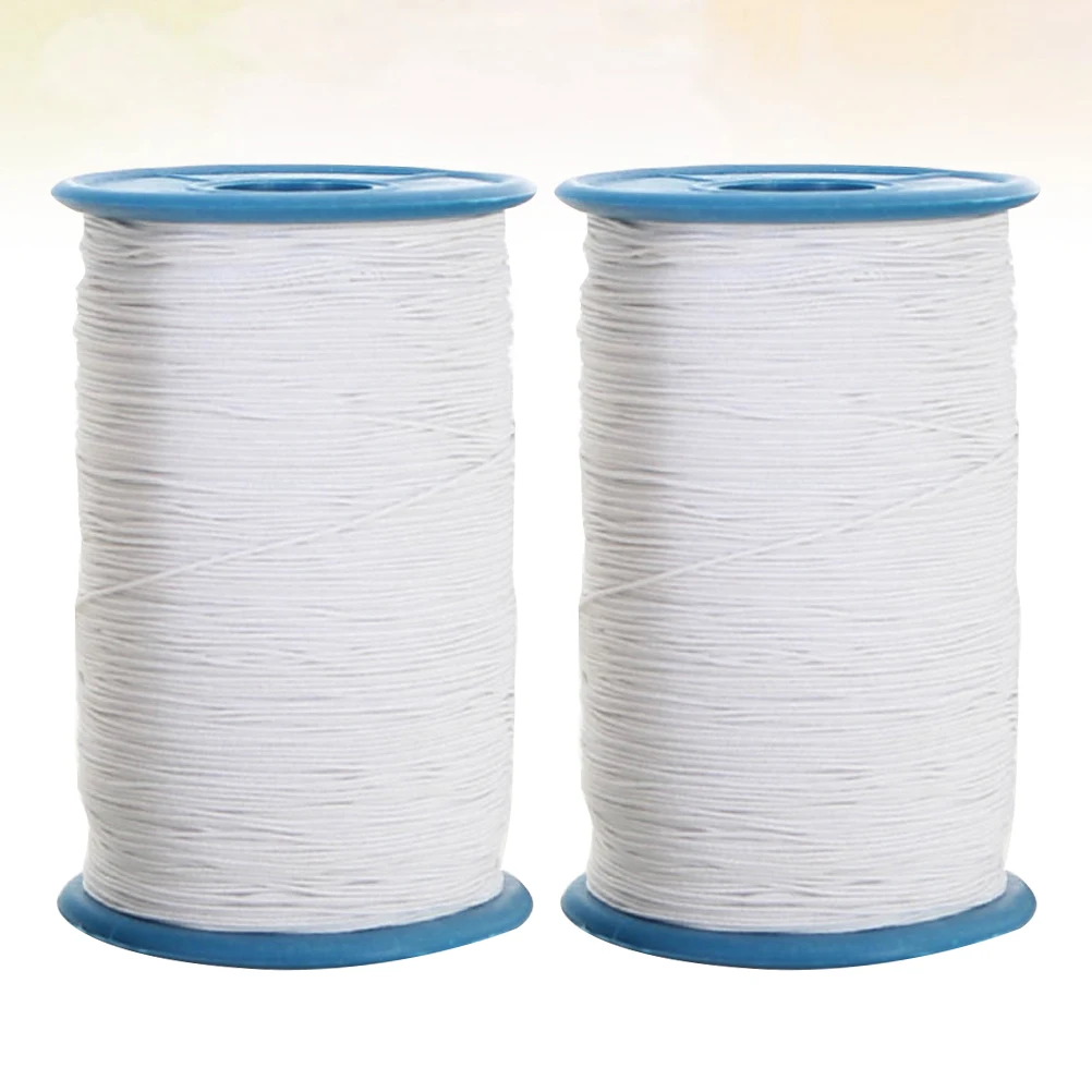 

2pcs Costume Sewing Threads Clothes Pants Sewing Threads Elastic Core-covered Threads (White, Random Color)