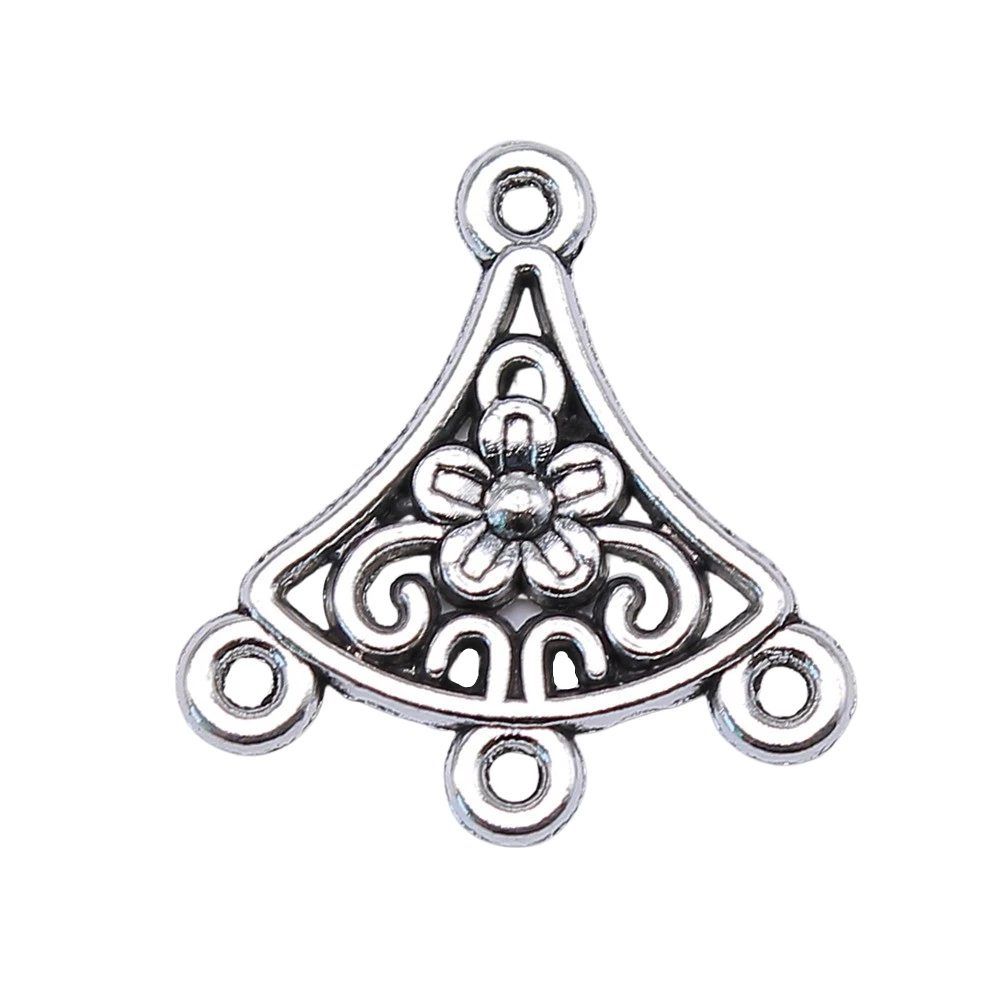 WYSIWYG 10pcs 20x19mm Flower Porous Earring Connector For Jewelry Making Earring Connector Charms Earring Connector