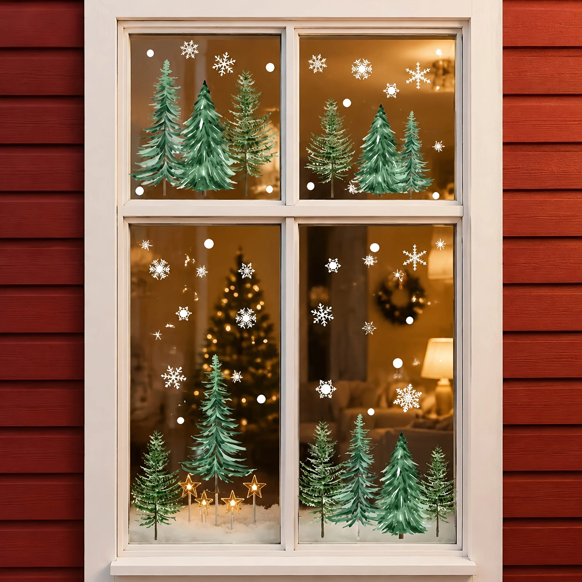 1pc Christmas Window Sticker,suitable for cabinet,glass doors,windows and wall decor,holiday decoration,free for DIY combination