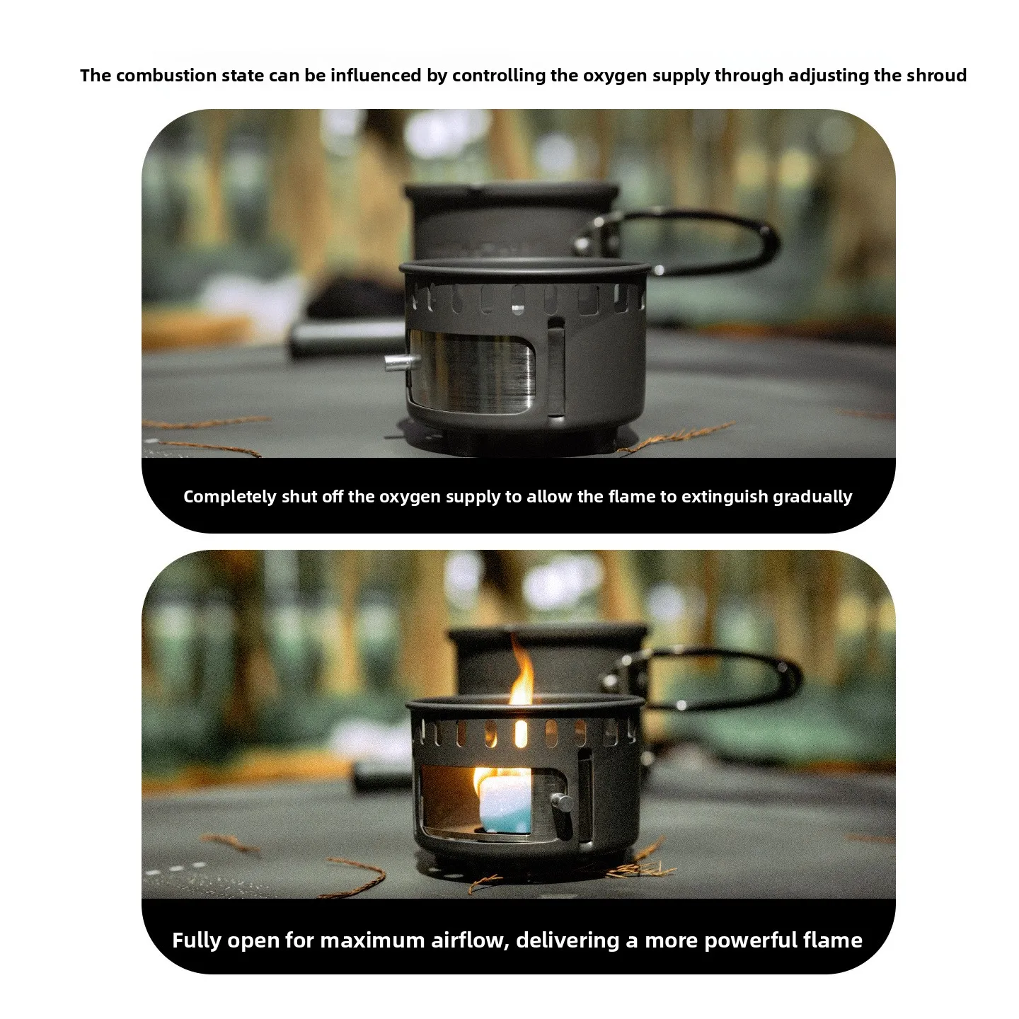 MOUNTAINHIKER New Outdoor Camping Alcohol Stove Set All-in-one Portable Lightweight Aluminum Alloy Stove Pot Cooking Accessory view 6